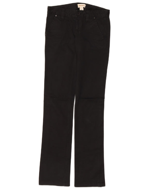 Diesel Womens Straight Chino Trousers W25 L32 Navy Blue Cotton