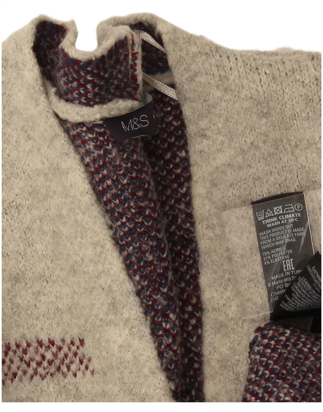 Pulover cardigan cu paragate pentru femei Marks & Spencer UK 16, mare, gri