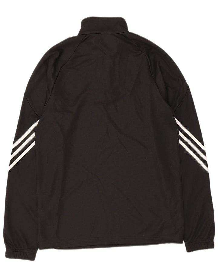 Pantaloni de trening Adidas Climalite pentru bărbați, cu fermoar și gât, din poliester negru