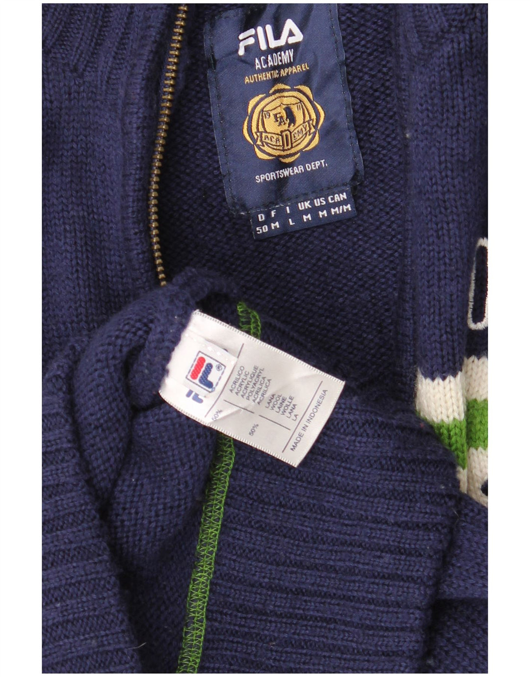 Pulover Fila Bărbați Cardigan Mediu Bleumarin Acrilic Colorblock