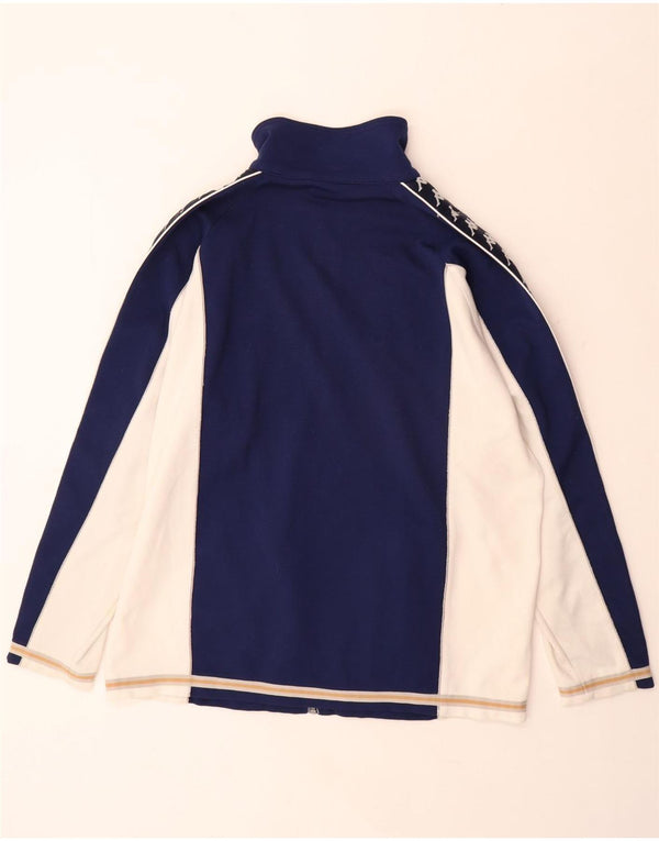KAPPA Mens Graphic Tracksuit Top Jacket XL Navy Blue Colourblock Polyester