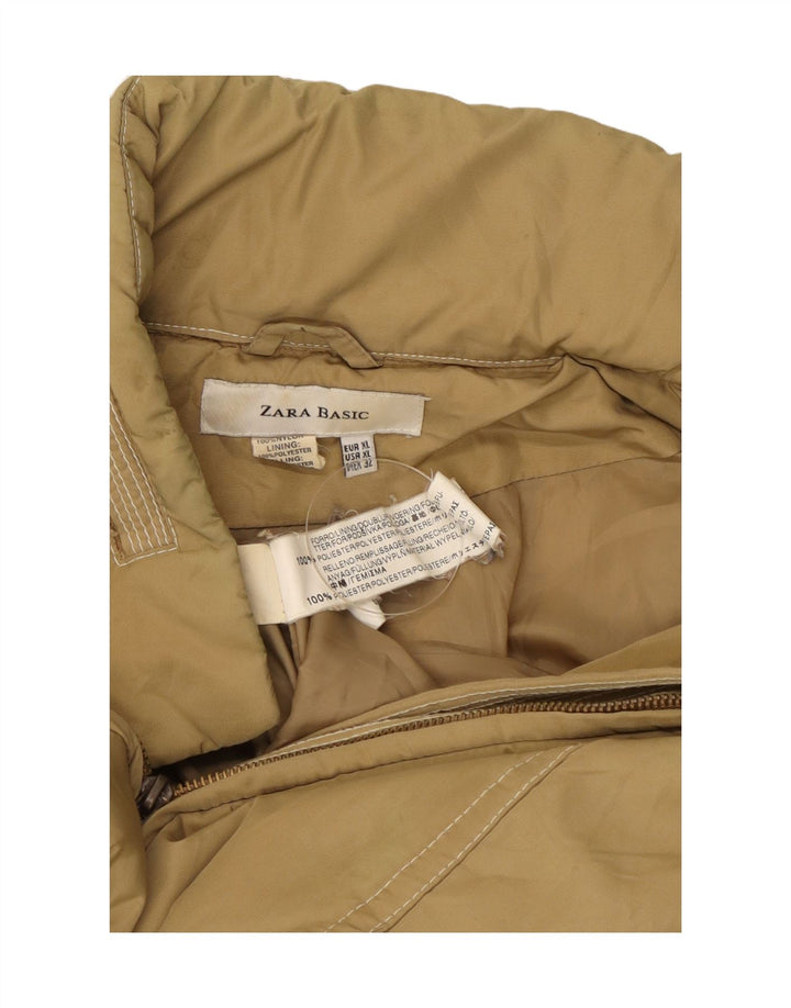 Jachetă căptușită pentru femei Zara UK 18 XL, bej, nailon