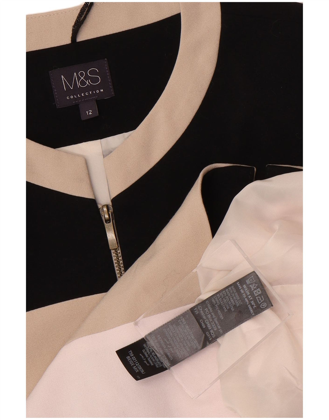 Geacă bomber pentru femei Marks & Spencer UK 12 Medium Bej Colorblock