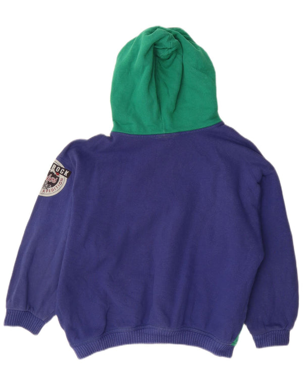 Benetton Pulover cu glugă grafic pentru femei UK 10 mic, verde, bumbac color bloc