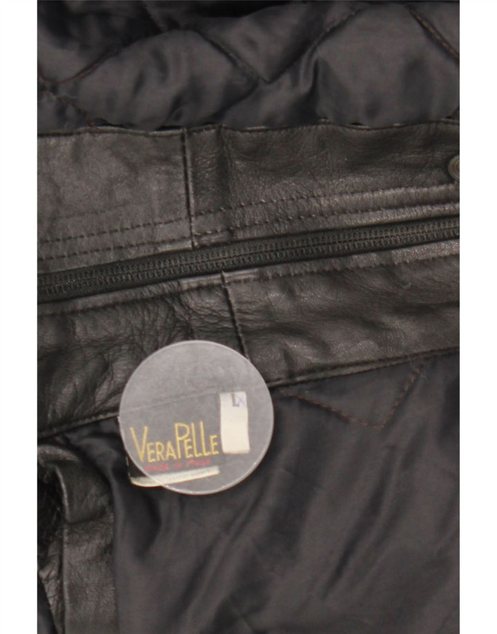 Jachetă de piele vintage pentru bărbați UK 40, mare, neagră