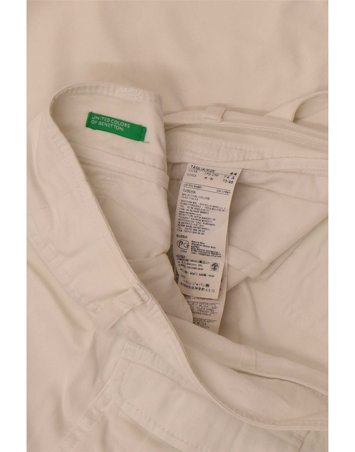 Pantaloni casual pentru femei Benetton Bootcut IT 44 Medium L32 L32 Bumbac alb