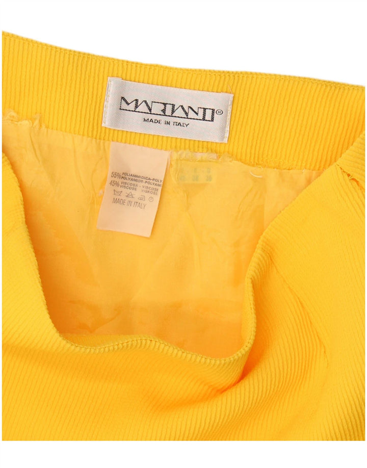 Fustă A-Line pentru Damă Vintage IT 42 Medium W28 Poliamidă Galbenă