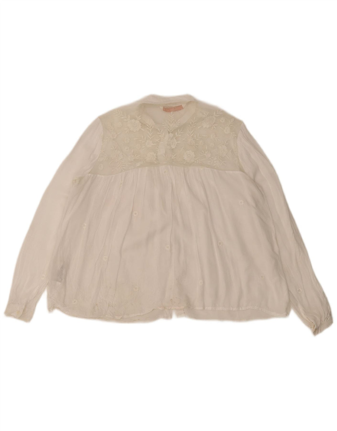 Bluză Cămașă Trafaluc pentru Damă Zara UK 14 Poliester Floral Alb Mediu