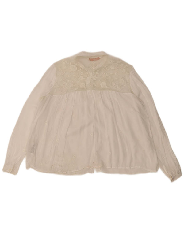 Bluză Cămașă Trafaluc pentru Damă Zara UK 14 Poliester Floral Alb Mediu