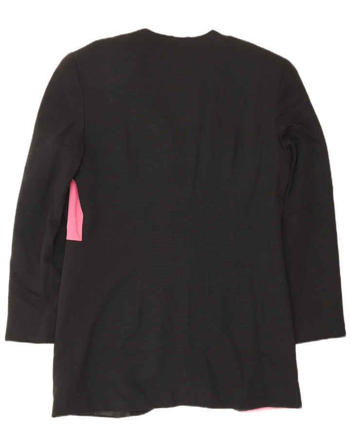 Jachetă pentru femei VINTAGE cu paragate UK 12 Medium Black Colorblock