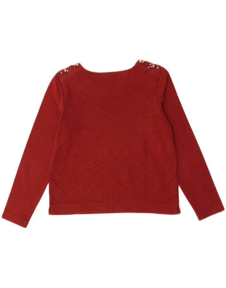 MASSIMO DUTTI Womens Top Long Sleeve UK 14 Medium Burgundy Cotton Vintage Massimo Dutti and Second-Hand Massimo Dutti from Messina Hembry 