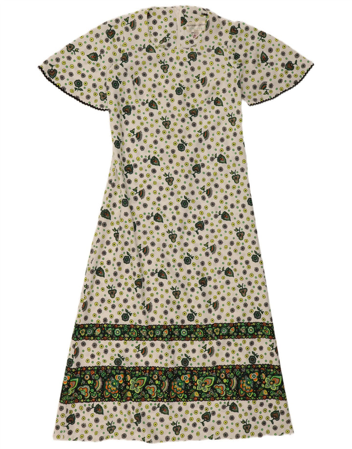 NORMAN LINTON Womens Maxi Dress EU 38 Medium White Floral Polyester