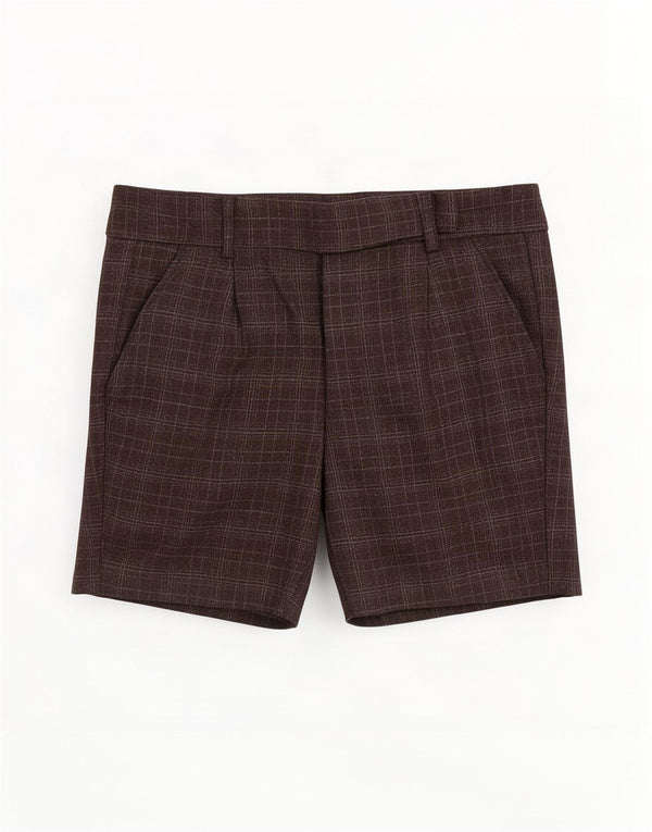 Pantaloni scurți chino pentru femei Benetton IT 38 XS W28 Lână cu carouri gri