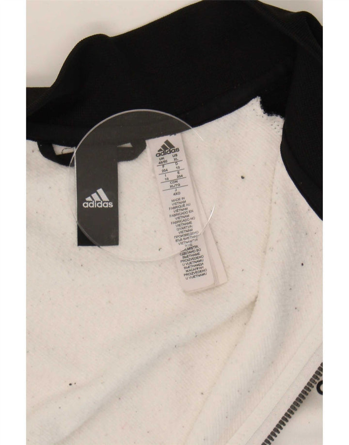 Jachetă de trening pentru bărbați Adidas UK 48/50 XL, poliester color bloc alb