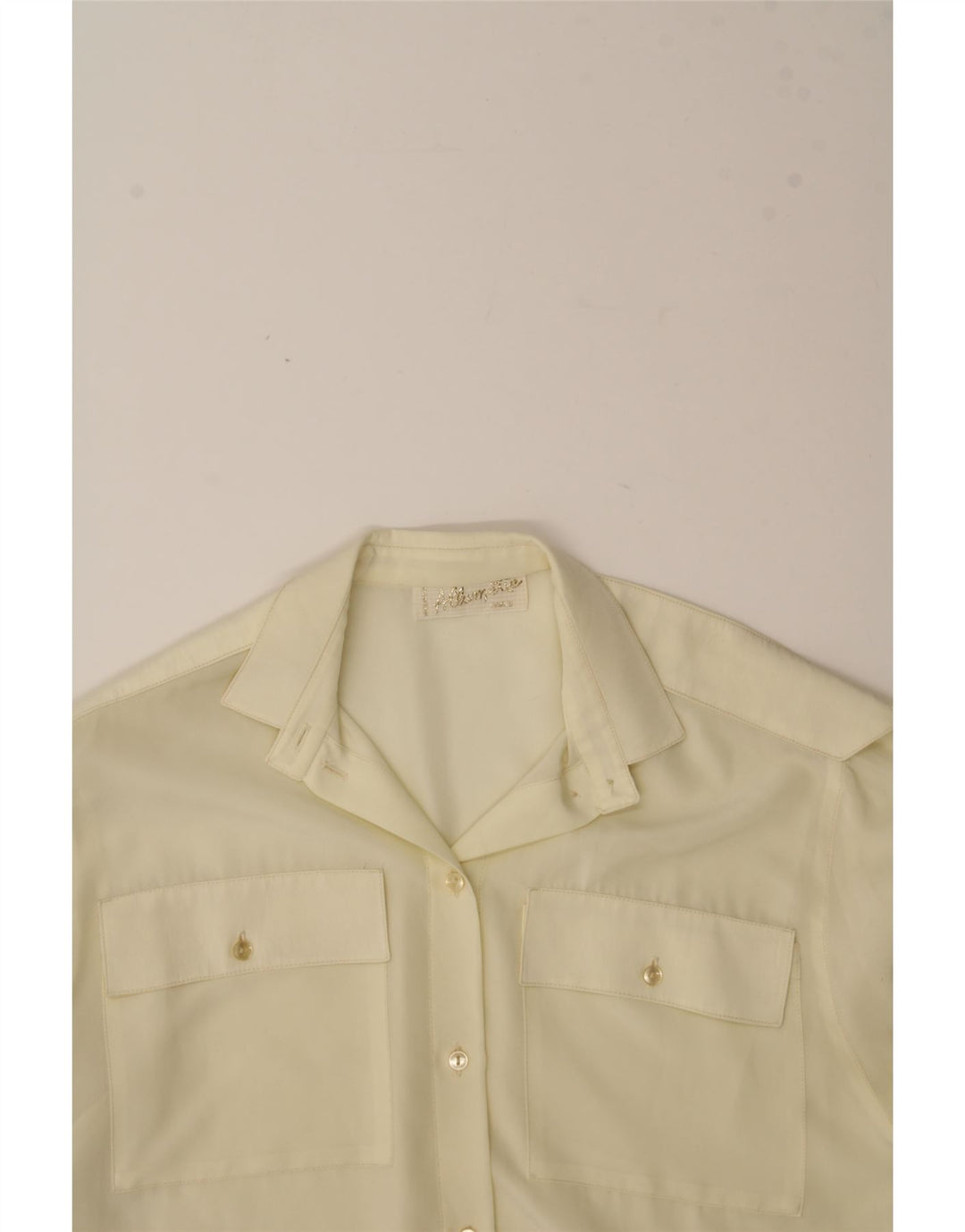 VINTAGE Womens Shirt Blouse UK 14 Large Off White Vintage Vintage and Second-Hand Vintage from Messina Hembry 