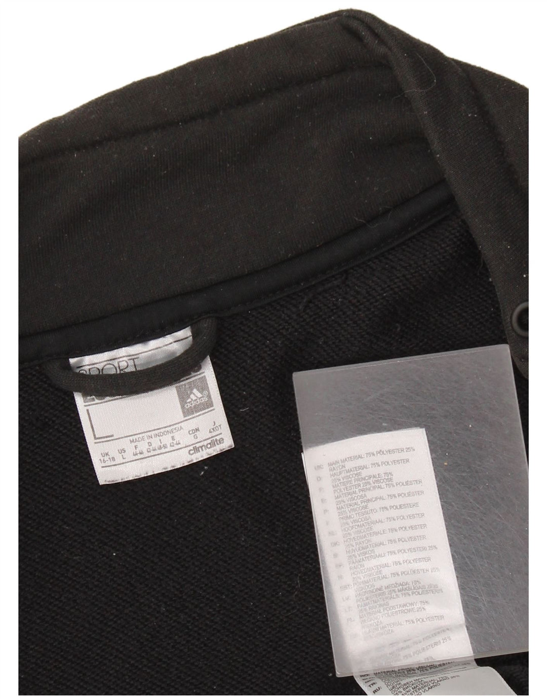 Jachetă de top pentru trening Climalite Adidas pentru femei Marea Britanie 16/18 Poliester negru mare