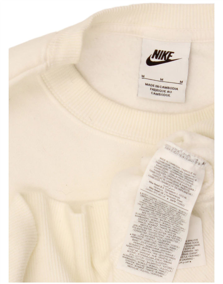 Pulover NIKE Crop Oversized pentru femei UK 14 Bumbac alb mediu