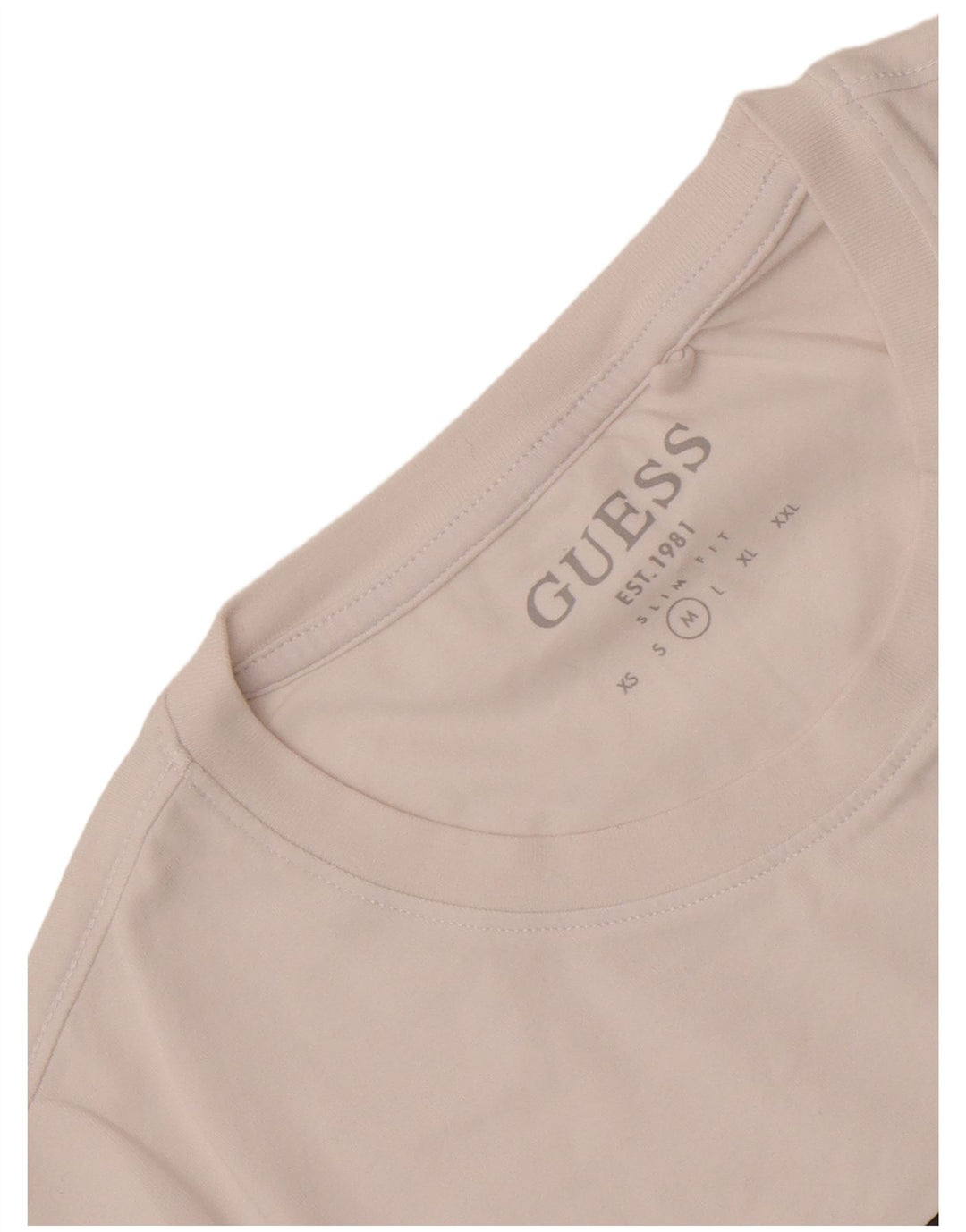 Tricou grafic Guess Slim Fit Top Mediu Alb