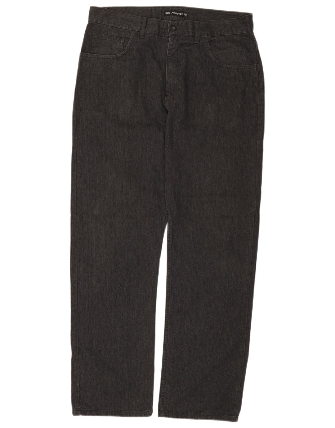 Pantaloni casual drepti pentru bărbați Marks & Spencer W34 L31 Gri Herringbone