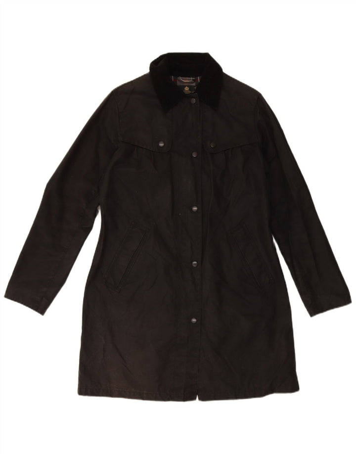 Pardesiu supradimensionat pentru femei BARBOUR din bumbac cerat UK 10 Bumbac negru mic