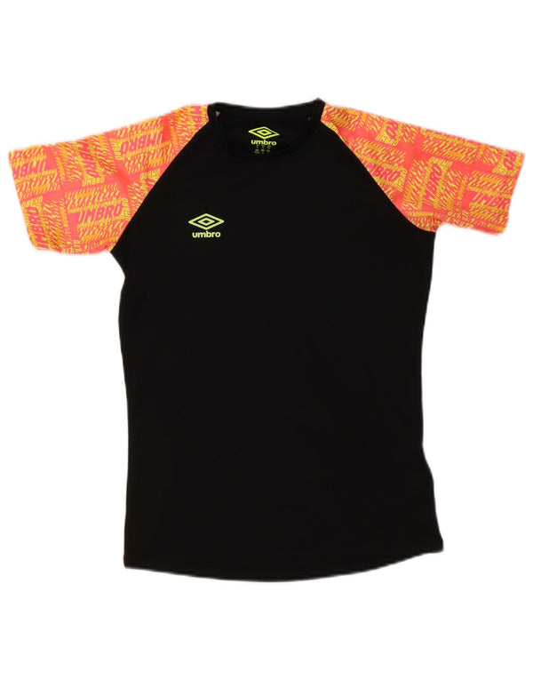 Tricou grafic pentru băieți Umbro Top 11-12 ani mare negru colorblock