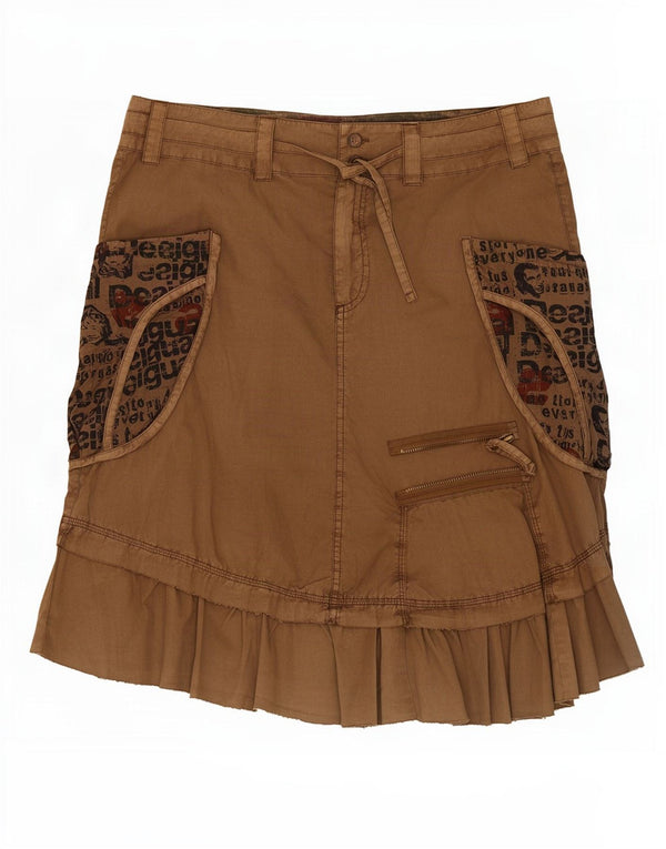 Fusta cargo grafică Desigual pentru femei EU 44 XL W36 bumbac kaki
