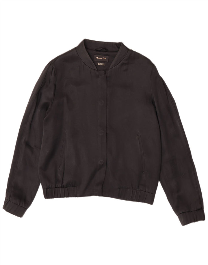 Jachetă Bomber Massimo Dutti pentru femei UK 38 Medium Black Acetat