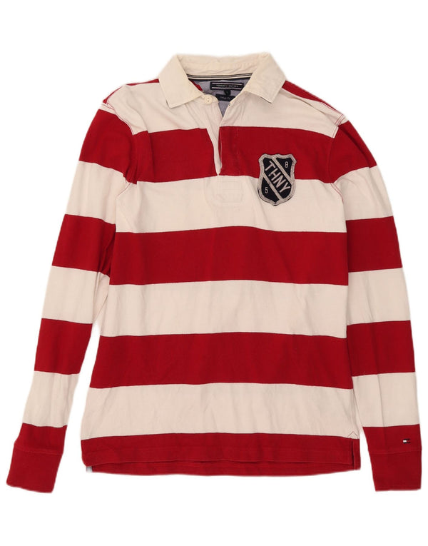 Tricou polo de rugby Tommy Hilfiger pentru bărbați, cu dungi roșii mici