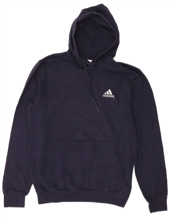 Pulover Adidas pentru bărbați, bumbac, albastru bleumarin mediu