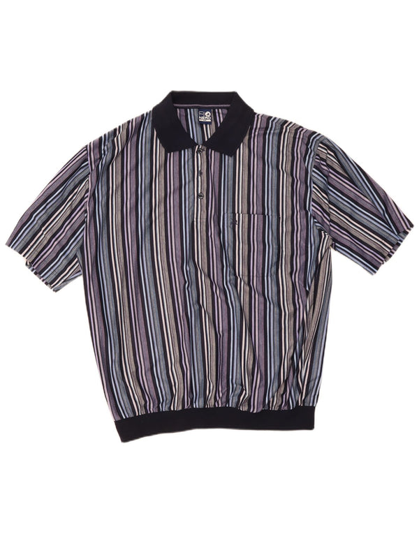Rionero Mens Polo Neck Jumper Sweater 2XL Multicoloured Striped