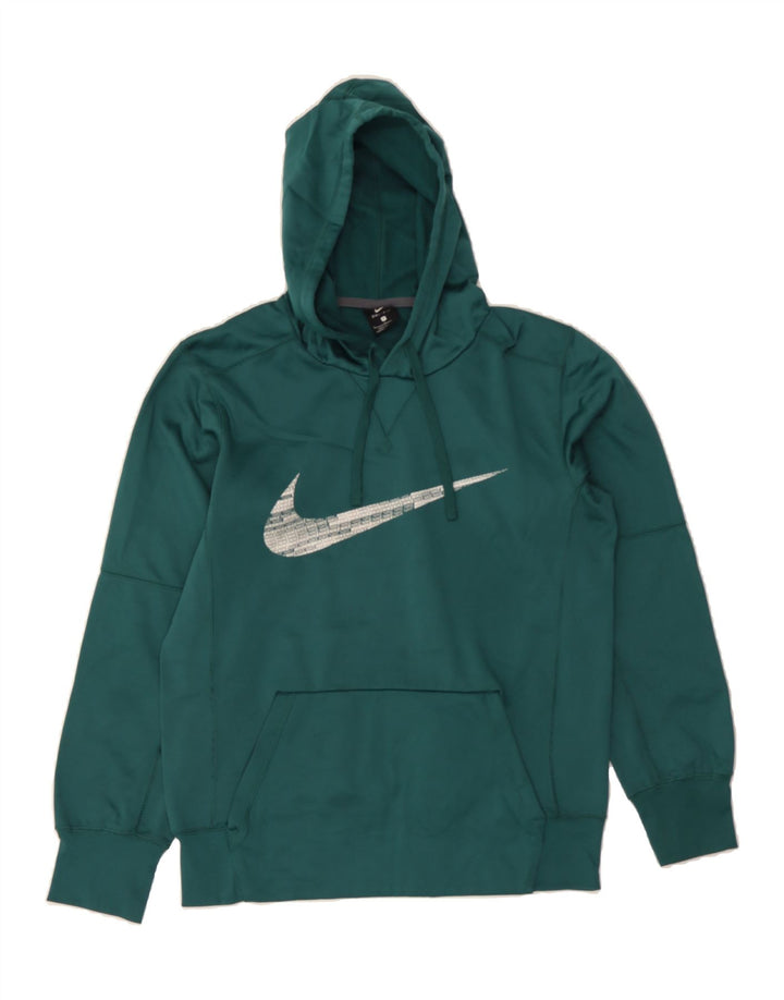 NIKE Mens Dri Fit Graphic Hoodie Jumper Small Green Polyester Vintage Nike and Second-Hand Nike from Messina Hembry 