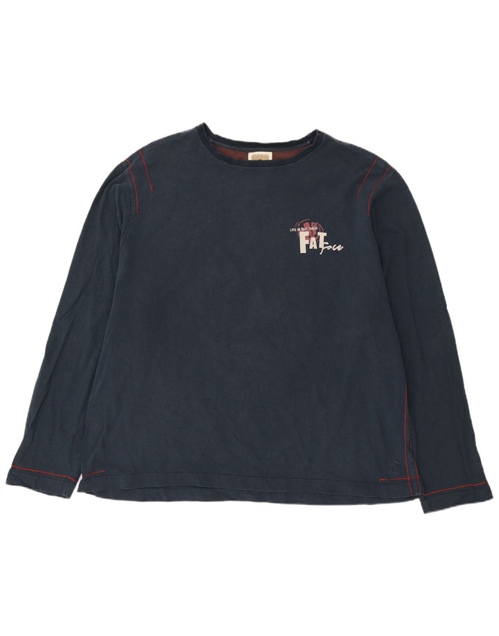 Fat Face pentru bărbați Top grafic cu mânecă lungă 2XL, bumbac bleumarin