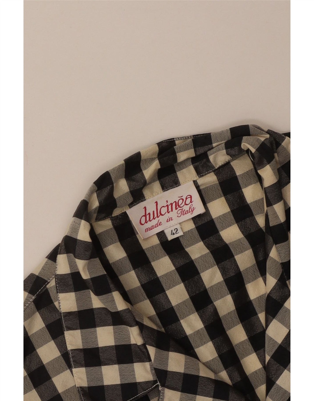 Bluză cămașă fără mâneci pentru femei de epocă IT 42 Medium Black Gingham