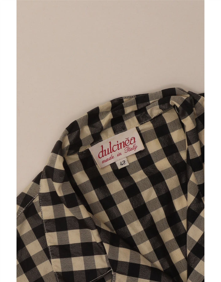 Bluză cămașă fără mâneci pentru femei de epocă IT 42 Medium Black Gingham