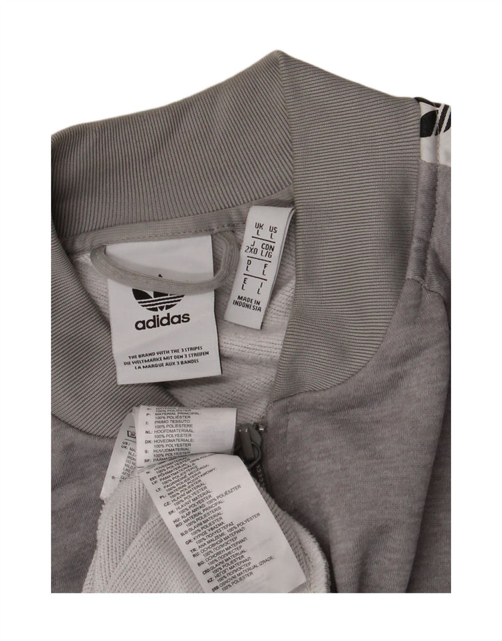 Jachetă de top pentru trening grafic ADIDAS pentru bărbați, mare, gri, poliester color bloc