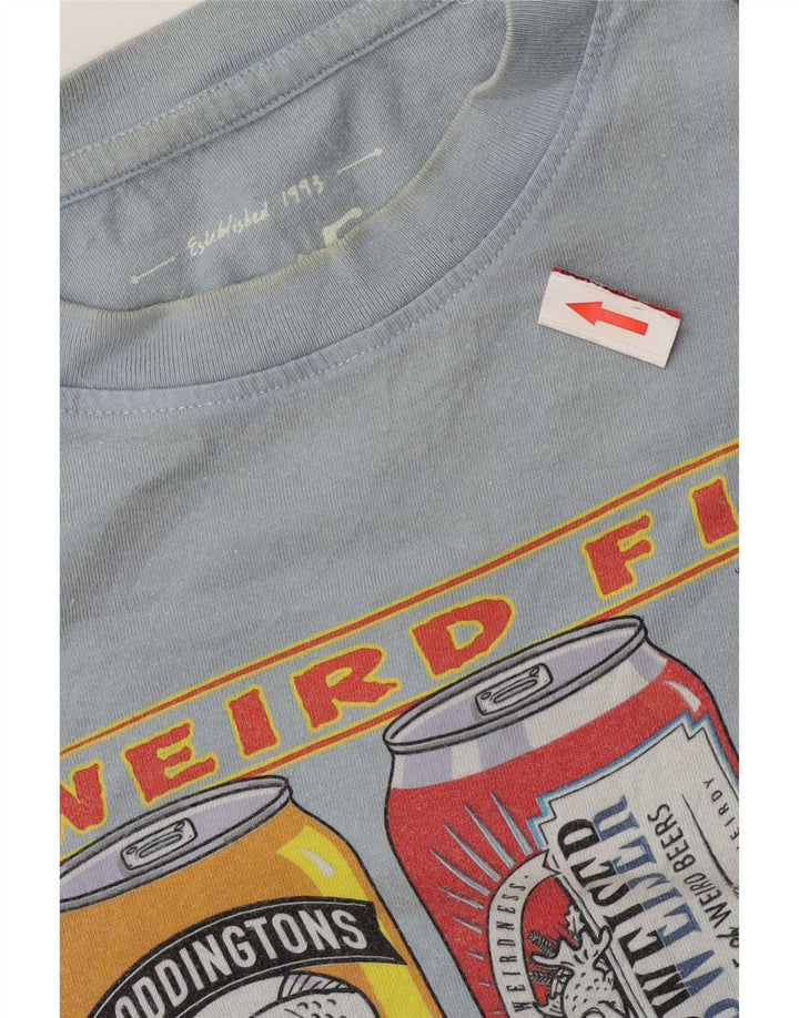 Tricou grafic pentru bărbați Weird Fish Top mare, albastru, bumbac
