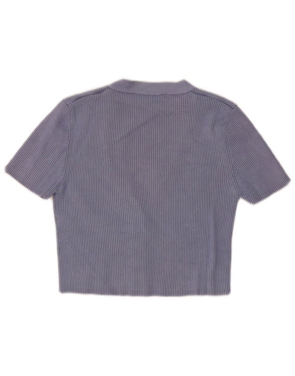 Pulover cardigan cu mânecă scurtă pentru femei Zara UK 8 Mic albastru viscoză