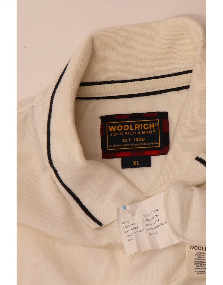 Tricou polo pentru bărbați Woolrich, bumbac alb XL