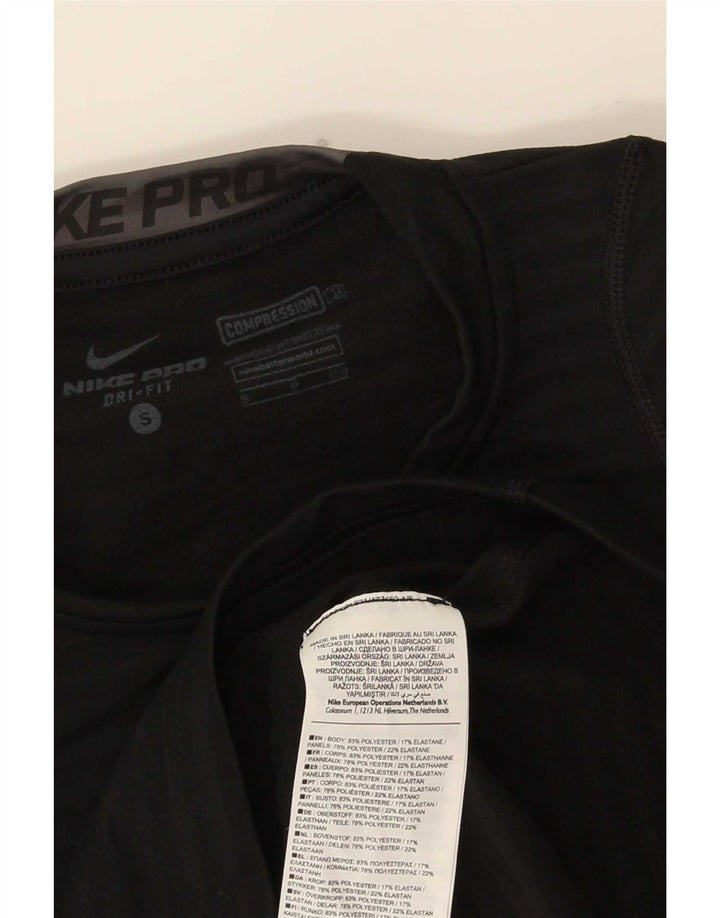 Nike Dri Fit Top cu mânecă lungă pentru bărbați, poliester negru mic