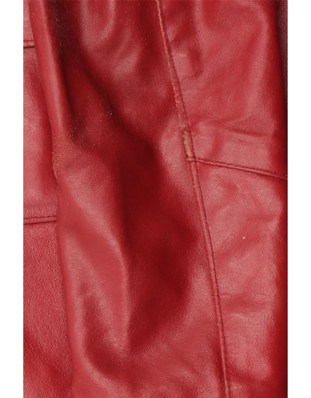 Palton din piele vintage pentru femei UK 18 XL din piele roșie