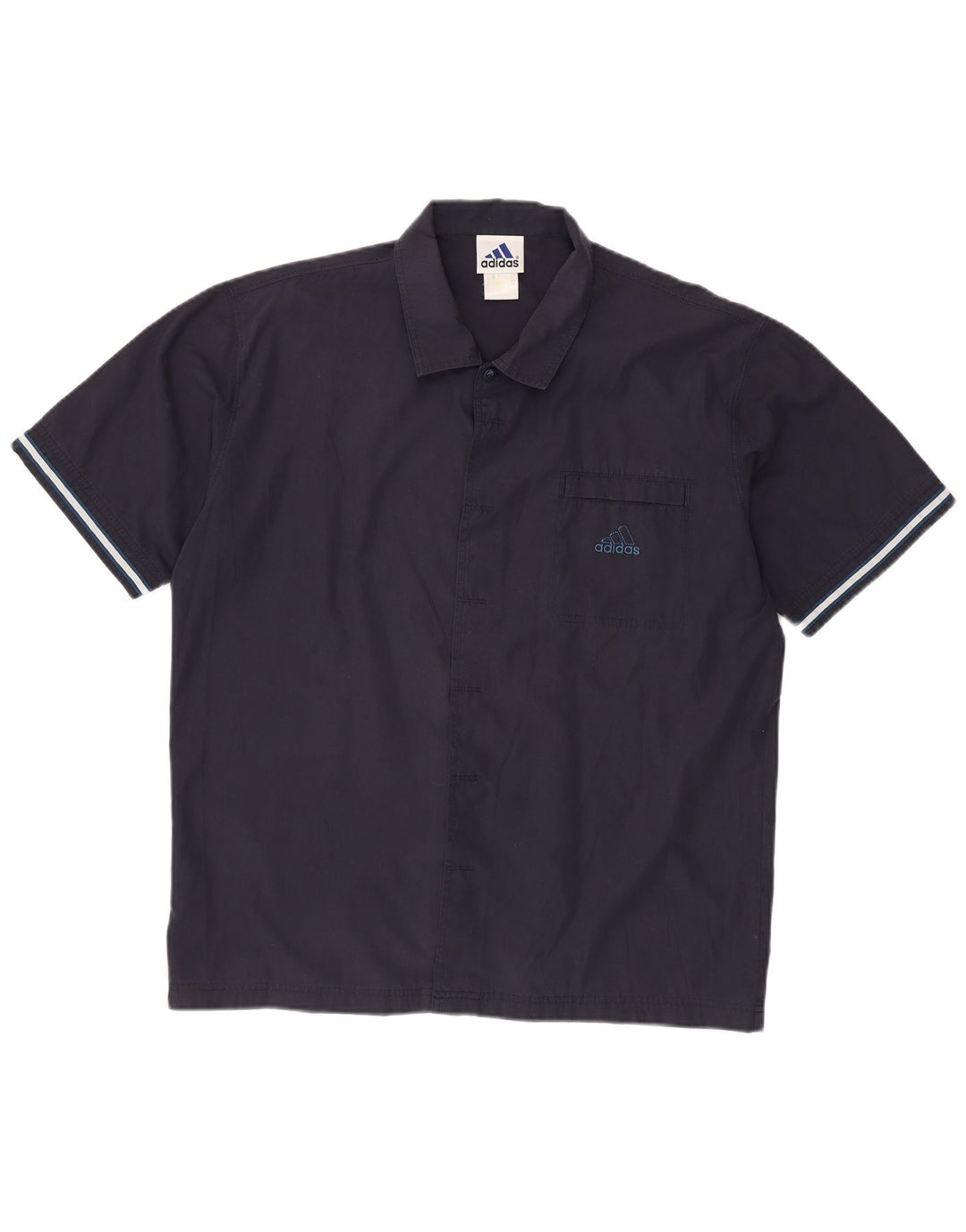 Cămașă cu mânecă scurtă ADIDAS pentru bărbați Marea Britanie 44/46 Poliester mare bleumarin