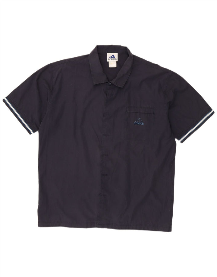 Cămașă cu mânecă scurtă ADIDAS pentru bărbați Marea Britanie 44/46 Poliester mare bleumarin