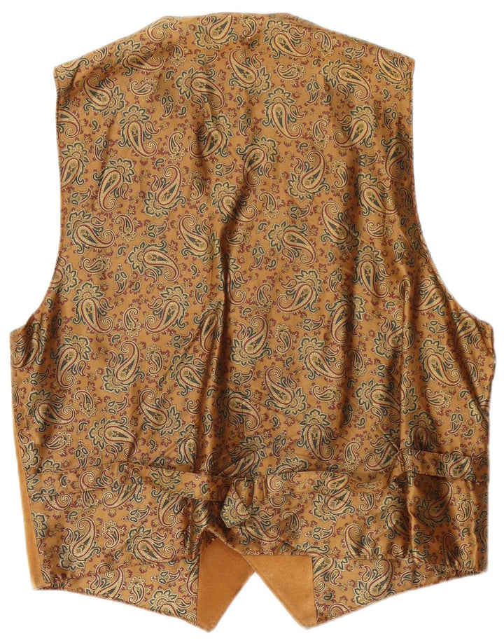 Vestă vintage pentru bărbați din piele intoarsa, maro mediu cachetaie