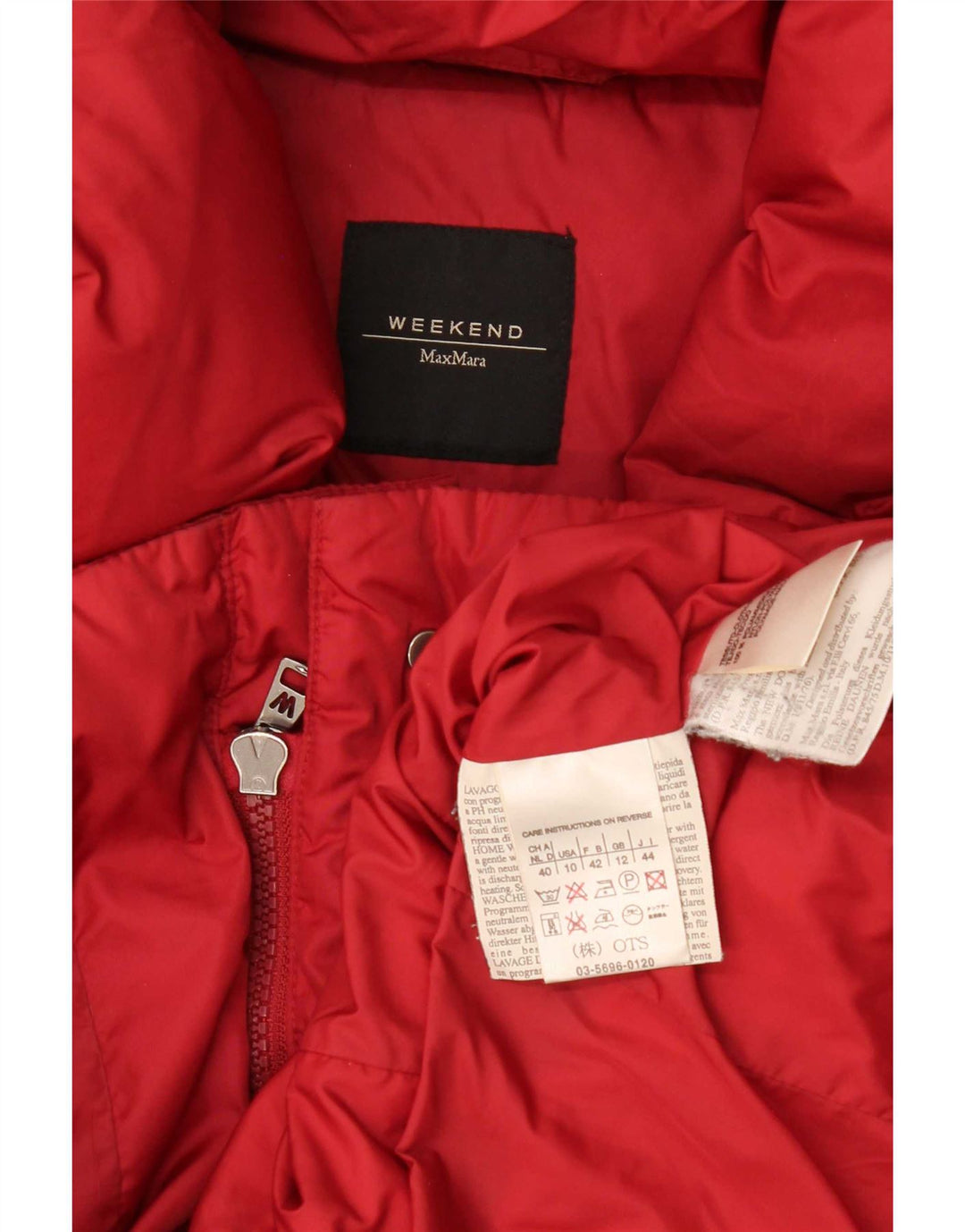 Max Mara Womens Weekend Padded Jacket UK 12 Medium Red Polyamide