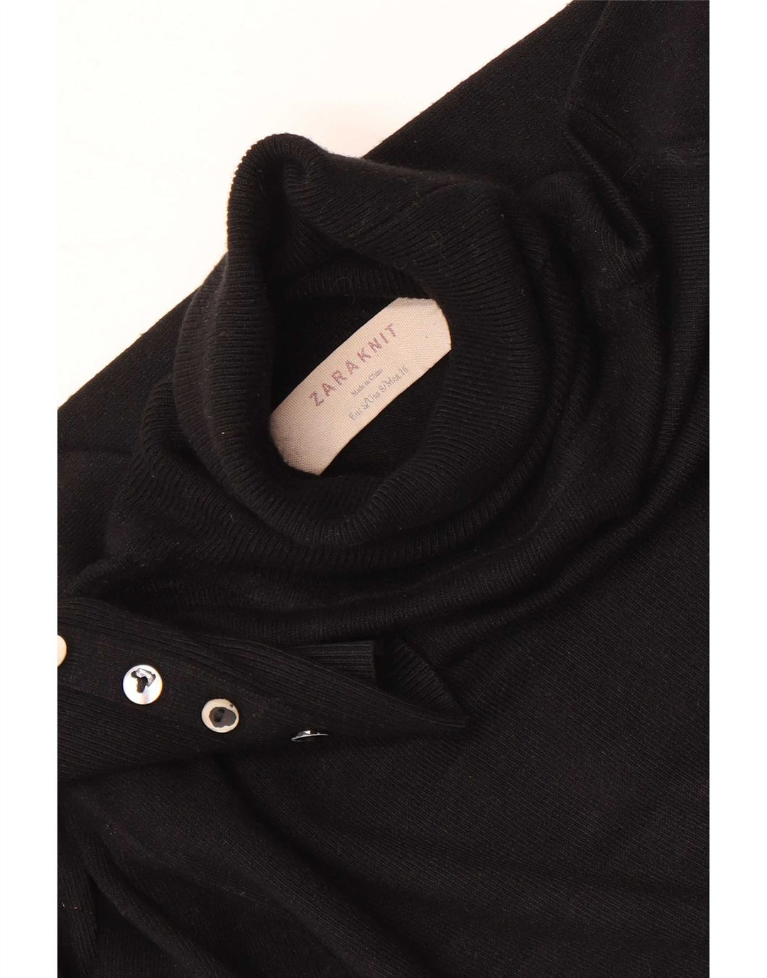 Pulover pentru femei cu gât rulat Zara UK 10 Mic Negru