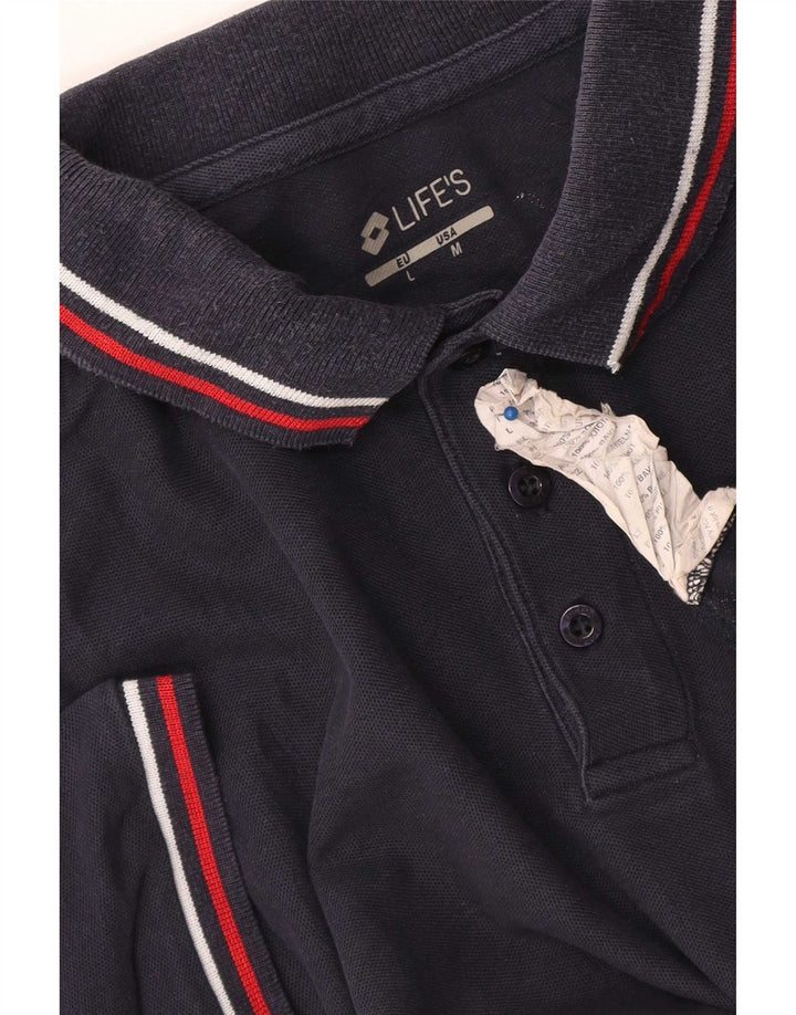Tricou polo pentru bărbați Lotto, bumbac, albastru bleumarin mediu