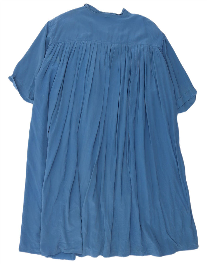 MAX MARA Rochie cămașă supradimensionată pentru femei cu mâneci scurte UK 12 Medium Blue