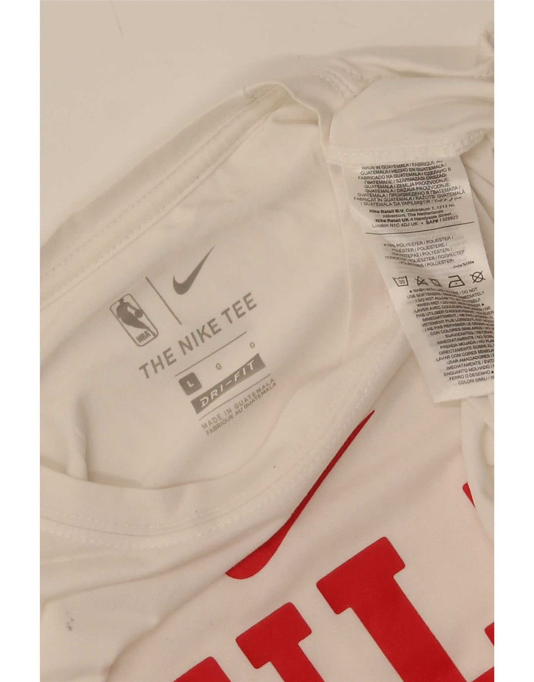 Tricou Nike Chicago Bulls Graphic Top cu mânecă lungă, mare, alb, din poliester