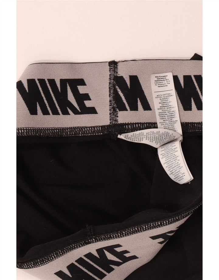 Leggings grafic NIKE pentru femei UK 12, bumbac mediu negru