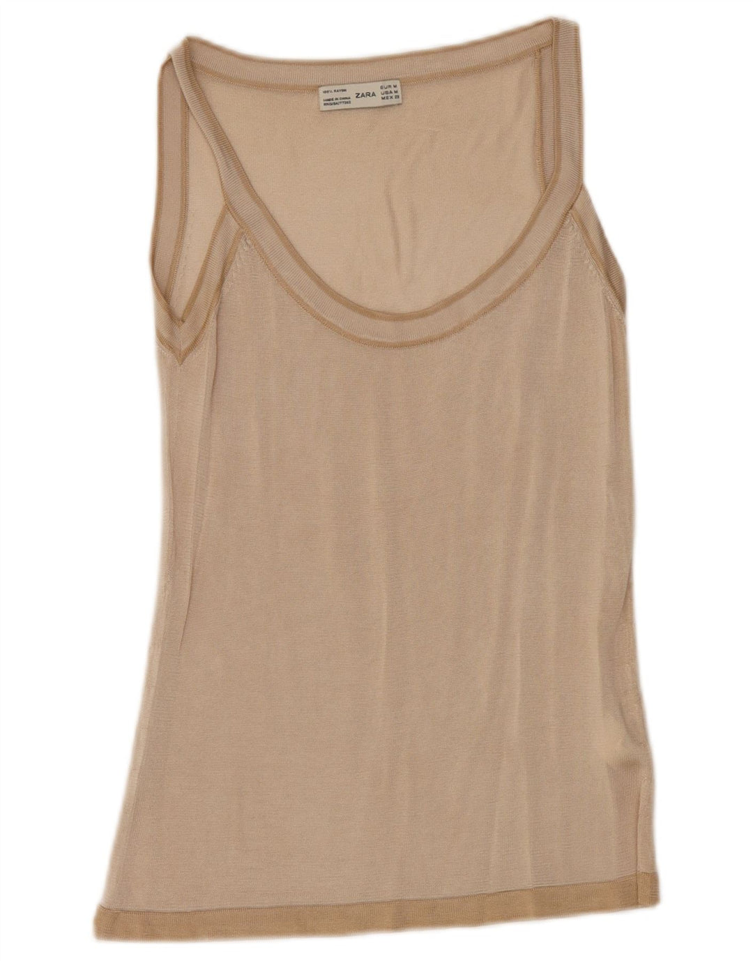Vest Vest Top Femei Zara UK 12 Medium Bej Viscoză